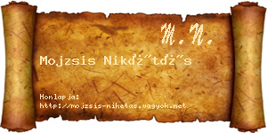 Mojzsis Nikétás névjegykártya